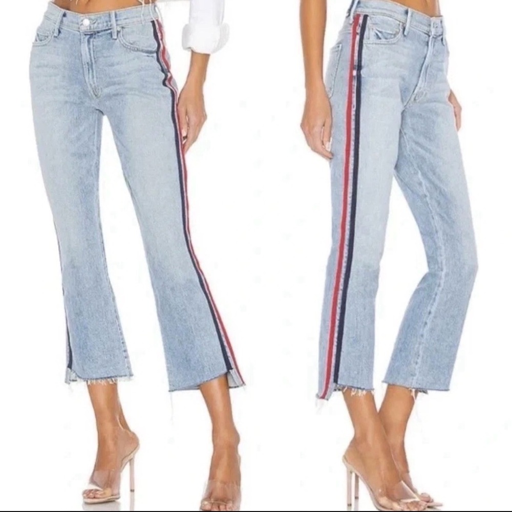 Mother Superior Jeans The Insider Crop Step Fray Thanks Again Racer Size 27